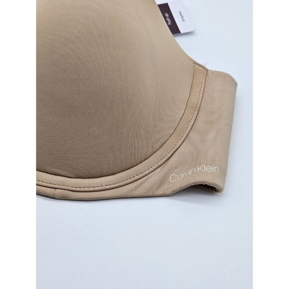 Calvin Klein Bra Womens Size 36C Beige Perfect Fit Strapless Underwire Push Up - Picture 2 of 11